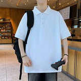 Riolio  Fashionable Minimalist Solid Color Polo Shirt Versatile Comfortable Casual Men's Top Trendy T-shirt Spring Summer High Quality