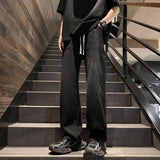 Riolio  New Straight Jeans men Elastic waist Spring New Vintage Casual Baggy Jeans Korean Youth Trousers Classic Wide Leg Denim Pants