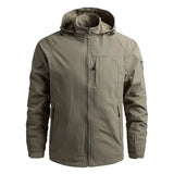 Riolio Male Casual Jacket Hooded Sports Jacket Men's Outdoor Waterproof and Breathable Thin Quick Drying Jacket Outdoor Hiking Suit
