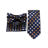 Riolio  Business Men Tie Set With Bowtie Pocket Square Cufflinks Necktie Suit Set Paisley Dot Floral Style New Fashion Classic Bow Tie