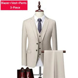 Riolio  M-6XL ( Jacket + Vest + Pants ) Boutique Pure Color Mens Business Formal Suit 3Piece Set and Two-piece Set Groom Wedding Dress
