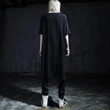 Riolio  Mens T-Shirts Mid-Length Irregular Slit T-Shirts Streetwear Fashion Personality Versatile Niche Tops Men'S Clothing New