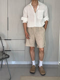 Riolio White Cotton Linen Men's Summer irt Sun Protection Loose Long Sve Casual Sle Youth Faion Outerwear Coat