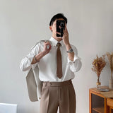 Riolio  Spring New Long-sleeved Shirt for Men's Business British Style Gentleman Korean Style Slim Fit Trendy Cardigan