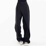 Riolio  Mens Spring Pants Double Layer Irregular Side Button Trousers Streetwear Trendy Personalized Casual Trousers Men'S Clothing