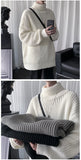 Riolio  Autumn Winter Mens Casual Turtleneck Pullover Men's Long Sleeve Rollneck Sweater Korean Style Fashion Warm Knitted Sweater