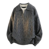 Riolio American high street hip-hop couple retro round neck sweater men and women spring and autumn loose Harajuku casual top y2k