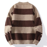 Riolio FALL OUTFIT MEN High Street Patch Knitted Sweater 2024 Trendy High Street Autumn/Winter Warm Men's Top Hip Hop Street Clothing Fishing Sports