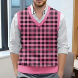Riolio  Top For Man Chess Vest Waistcoat Diamond Grid Woolen Sweater Vest Sleeveless Jackets For Men Vest Men Chaleco Lana