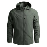 Riolio Male Casual Jacket Hooded Sports Jacket Men's Outdoor Waterproof and Breathable Thin Quick Drying Jacket Outdoor Hiking Suit