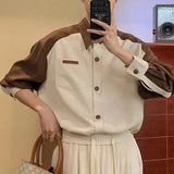 Riolio  Men Shirt Color Matching Casual Shirts Spring Streetwear Fashion Trend Valentines Long-Sleeve Tops Old Money Men'S Wear New