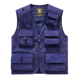 Riolio Outdoor Casual Fishing Vest Photography Spring and Autumn Men's Vest Multi-Pocket Tooling Quick-Drying Vest Cotton Workwear