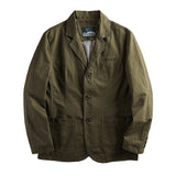 Riolio American Retro Casual Men's Cotton Suit Jaet Anti-Wrinkle Turn-down Collar Commute Faionable Urban Sle Spring Autumn