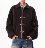 Riolio  Vintage Suede Bomber Jacket Men Spring Autumn Faux Leather Trench Coats Women Vintage Brown Jackets Men Clothes Unisex