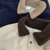 Riolio  Japanese Lamb Fur Corduroy Sweatshirt Women Autumn Winter Loose Ins Lazy Style Bfpolo Shirt Plus Velvet Thickened Jacket