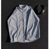 Riolio  American Japanese Retro Black and White Striped Men's Shirt Advanced Autumn Bottoming Loose Long-sleeved Casual Jacket Cardigan