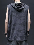 Riolio  Summer Thin Ice Silk Vest Men Tide Quick-Dry Sleeveless T-shirt Hip Hop Waistcoat Hooded Sport Tank Top Trend Hoodie