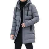 Riolio New Male Winter Warm Long Outwear Hooded Thicken Mid-length Hooded For Men Warm Coat Winter Puffer Jacket Fashion Parka Overcoat