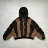 Riolio Y2k New Tops Harajuku Geometric Embroidery Splicing Gothic Youth Simple Daily Hoodies Women Sweatshirt Loose Pattern Casual Men