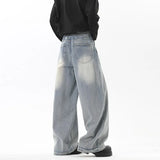 Riolio  Vintage Wash Light Blue Relaxed Fit Jeans 2025 New Arrival High Quality Distressed Denim Pants for Men Streetwear Fashion Youth