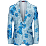 Riolio Fashion New Men's Casual Boutique Business Wedding Host Slim Bronzing Suit Flower Jacket Dress Blazers Coat