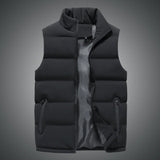 Riolio High Quality Windproof Jacket New Waistcoat Mens Vest Fashion Casual Coats Mens Stand Collar Vest Men New Stylish Autumn Vests