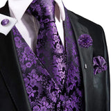 Riolio High Quality Silk Mens Vests Champagne Paisley Waistcoat Neck Tie Hanky Cufflinks Brooch Set for Men Suit Wedding Office