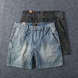 Riolio  Men's Casual Pure Cotton Shorts Summer Thin Five-Point Pants Loose Fit Sport Style No Stretch Comfortable Workwear Shorts
