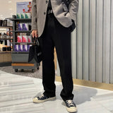 Riolio New Korean Fashion Men Suit Pants Light Luxury Business All-match Straight Slim-fit Casual Trousers Premium Elegant Dress Pants