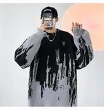 Riolio  Hip Hop Ripped Punk Knitted Sweaters Men Oversized Harajuku Streetwear Sweaters Winter Couples Fashion Knit Pullovers Tops