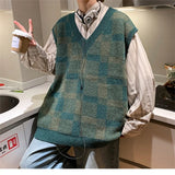 Riolio  new vest knitted sweater for autumn and winter outerwear trend V-neck loose sleeveless sweater