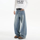 Riolio Men's Denim Pants hip hop jean Classic Blue Washed Male Jeans Straight Casual Menwear Loose Wide Leg Trousers 2025 New Fashion