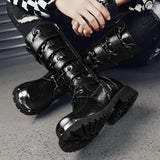 Riolio  Men's motorcycle boots four season casual classic high-top boots outdoor plus size tooling boots fashion safety protection boots