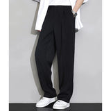 Riolio Spring Autumn Solid Color Loose Casual Straight Pants Homme Draped Pocket All-match Fashion Suit Trousers Men's Clothing