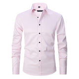 Riolio Spring Men's Social Shirt Slim Business Dress Shirts Male Long Sleeve Casual Formal Elegant Shirt Blouses Tops Man Brand Clothes