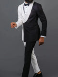 Riolio  New Arrival Chic Casual Splicing Colors 2 Pieces Suit Set With Jacket Pants Prom Wear Shawl Lapel Men's Suits Wedding Groom Sets