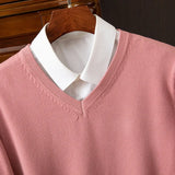 Riolio  Super Cashmere Sweater Men Thick Pullover Autumn Winter Warm Classic V-neck Clothes Male Jumper Jersey Hombre Pull Homme 4XL