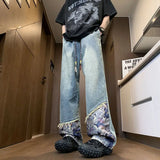 Riolio  Autumn American high street hip-hop trend for men and women personalized straight leg washed jeans couple loose casual pants y2k