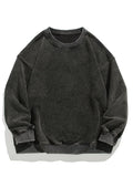 Riolio 360G Heavy Cotton Oversized Sweatshirts Men/Women Korean Fashion Couples Crew-Neck Vintage Washed Y2K Hoodie Loose Pullover Tops