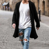 Riolio New Mens Knitted Cotton Cardigan Fashion Long Sweaters Male Casual Solid Long Sleeve Slim Outwear Autumn Winter Warm Jacket