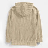 Riolio Autumn Winter Men's Sweatshirts Thickened Corduroy Long Sleeve Solid Kangaroo Pocket Shoulder Hoodie