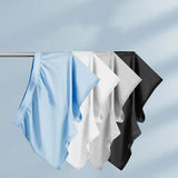Riolio Large Size Mens Ice Silk Arrow Pants Seamless Solid Color Boxer Shorts Panties Summer Thin Loose Comfortable Sleepwear Underwear