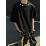 Riolio Tshirt Men Slim Fit Solid Color Round Neck t Shirt Button trim Summer Casual Tee Shirt Lightweight Breathable Cotton Fashion Top