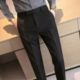 Riolio English Gentleman's Coffee Color Business Suit Pants Casual Draped Trousers For Men Fashionable Spring Autumn Small Foot