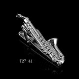 Riolio  Fashion Tie Clip For Men Novelty Personalized Necktie Bars For Shirts Tie Clip Glasses Feather Beard Key Collar Clip Silver Bars