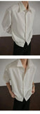 Riolio  Shirt men Korean Style Loose Fit Square Neck Plain Color Long Sleeve Shirt Man Autumn New Trendy Youth Dance Shirts Oversized