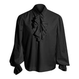 Riolio Mens Pirate Medieval Shirts Ruffle Steampunk Gothic Shirt Men Halloween Costume Cosplay Renaissance Victorian Tops Chemise Homme
