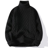 Riolio Men's Sweater Flip Collar One Piece Velvet Sweater Men's Versatile Basic Multi Color Men's Knitted Sweater