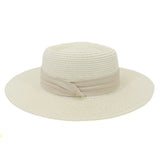 Riolio  Flat Concave Top Paper Straw Hat Spring Summer Women Men Wide Brim Beach Sun Hat Boater Style Fedora Party Cap Sombrero Hombre