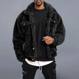 Riolio Chic  Winter Jacket Thick Fluffy Men Jacket Thermal Outwear Winter Coat for Dating